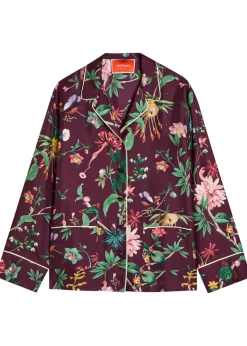 Zooflora printed silk-twill shirt