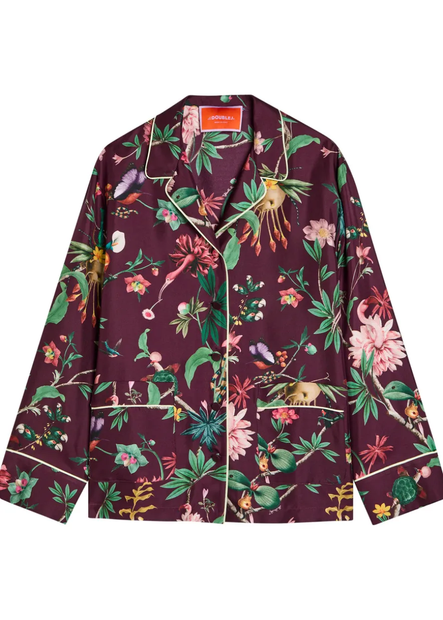 Zooflora printed silk-twill shirt