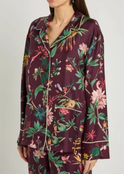 Zooflora printed silk-twill shirt