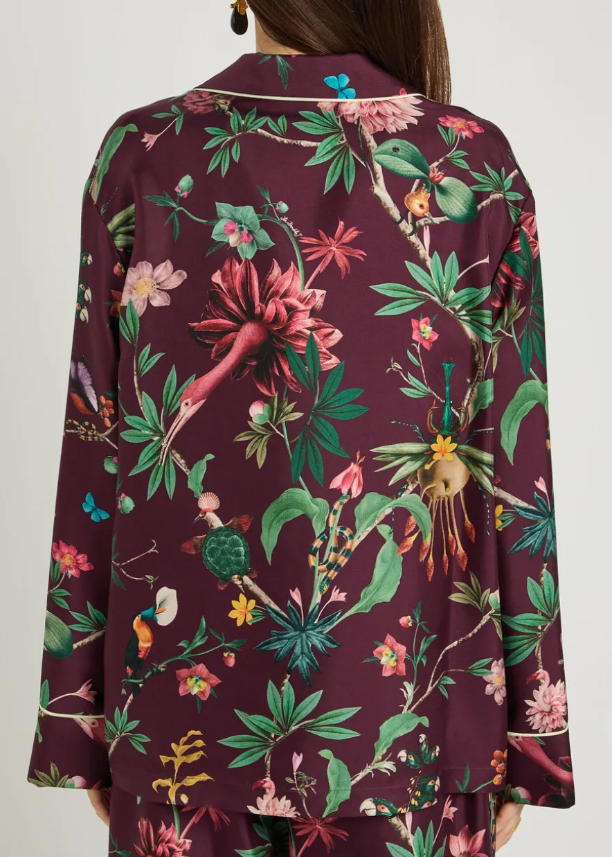 Zooflora printed silk-twill shirt