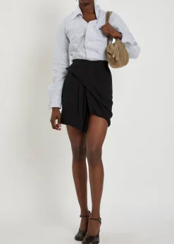 Zora crepe mini wrap skirt